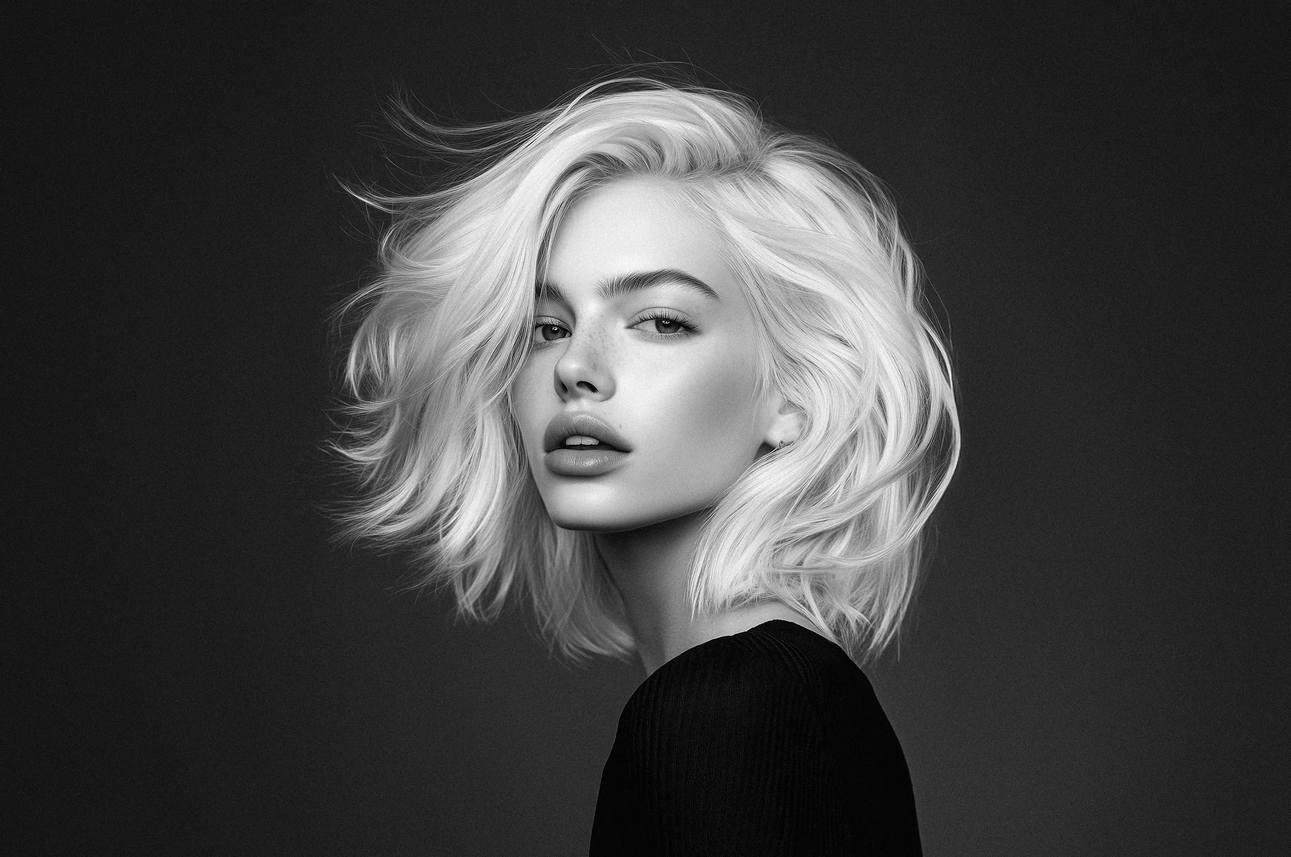 Cannes Image by notthoff La Biosthetique Friseur SW Frau Blond Kurzhaar Frisur Styling Blau